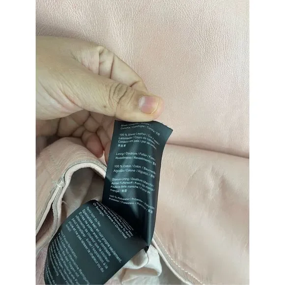 MUUBAA London Pink Biker Sheep Leather Jacket Size 6 - Picture 10 of 10